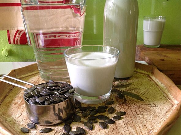 leche con semillas de calabaza para lombrices